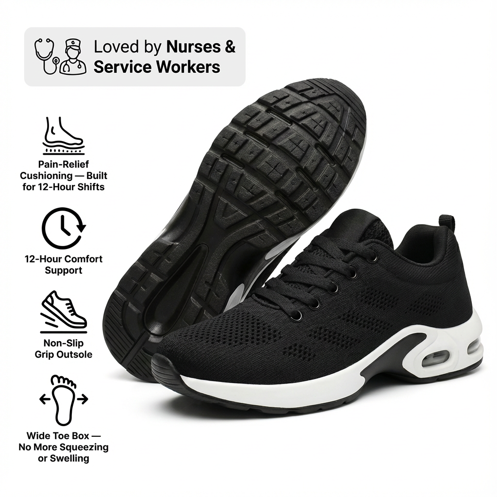 12-Hour Shift Shoes for All-Day Foot, Knee & Back Pain Relief (Copy)